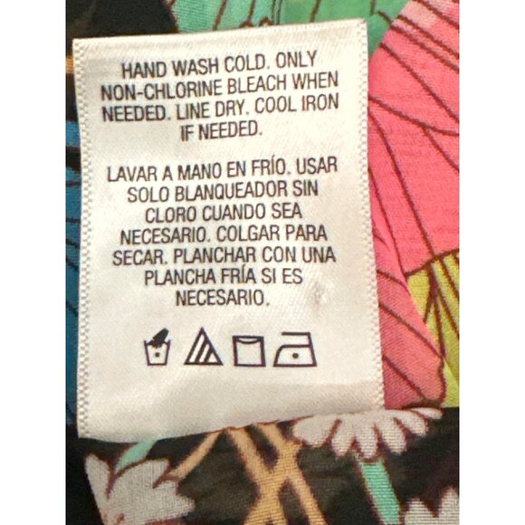 CCC Floral Sheer Black Print Tunic Cover Up V Neck Dolman Sleeves Resort Wear - Picture 6 of 7